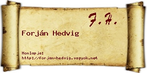 Forján Hedvig névjegykártya